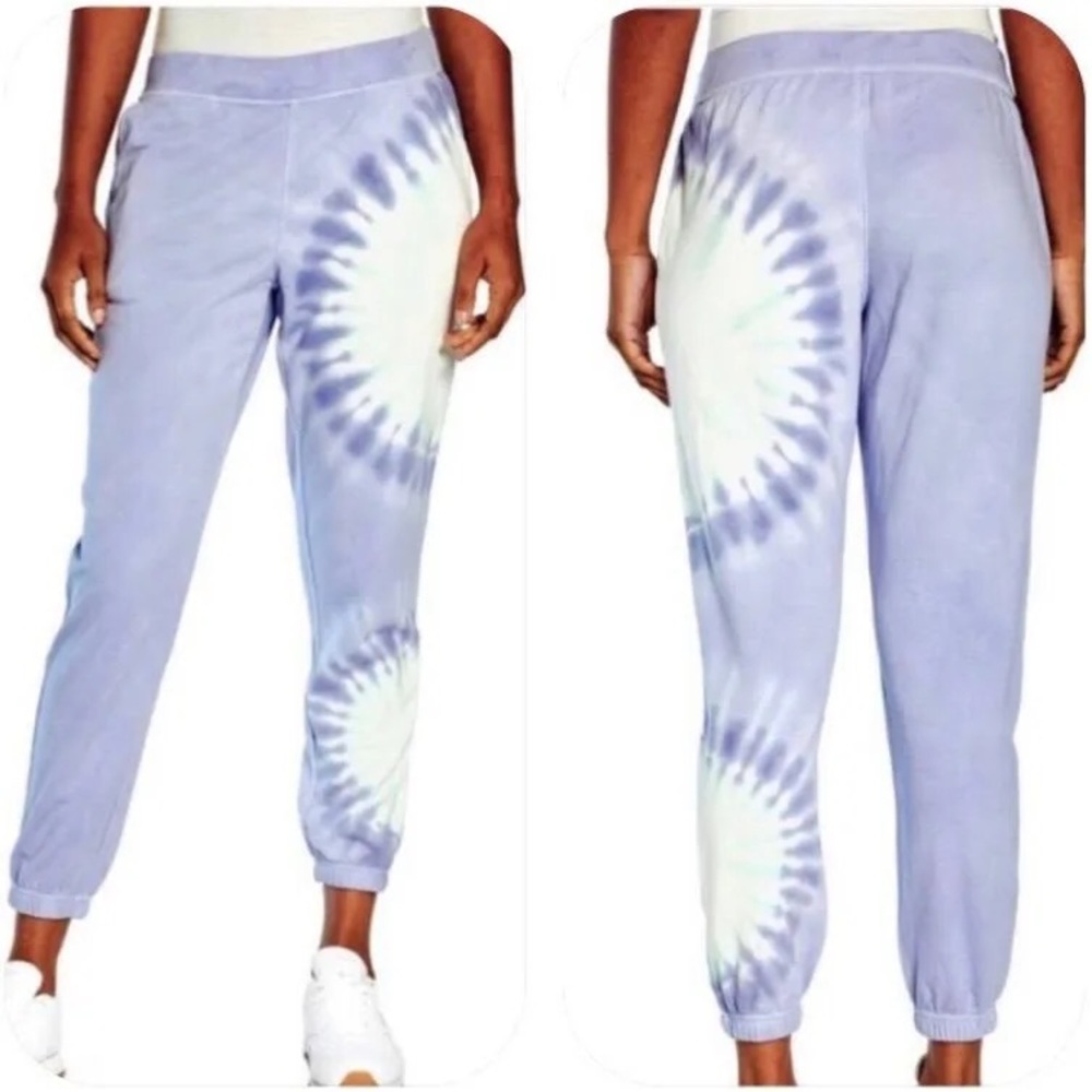 NWT Wildfox Shibori Tie Dye Lavender & Teal Sweatpants / French Terry Joggers - Picture 6 of 12